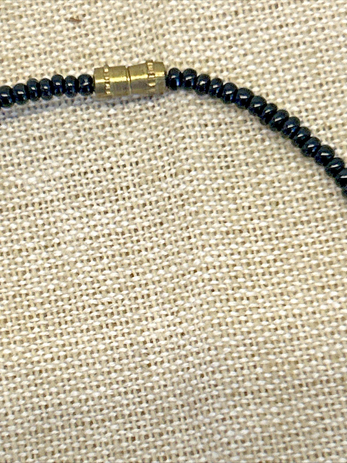 handmade boho-style natural seeds & artisanal clay beads necklace 18″