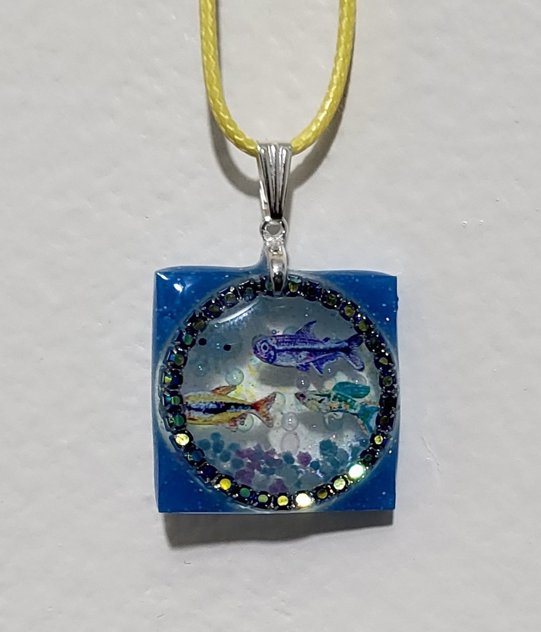 Handmade Resin Aquarium Ocean Fish Portal Pendant Glow-in-the-dark Feature