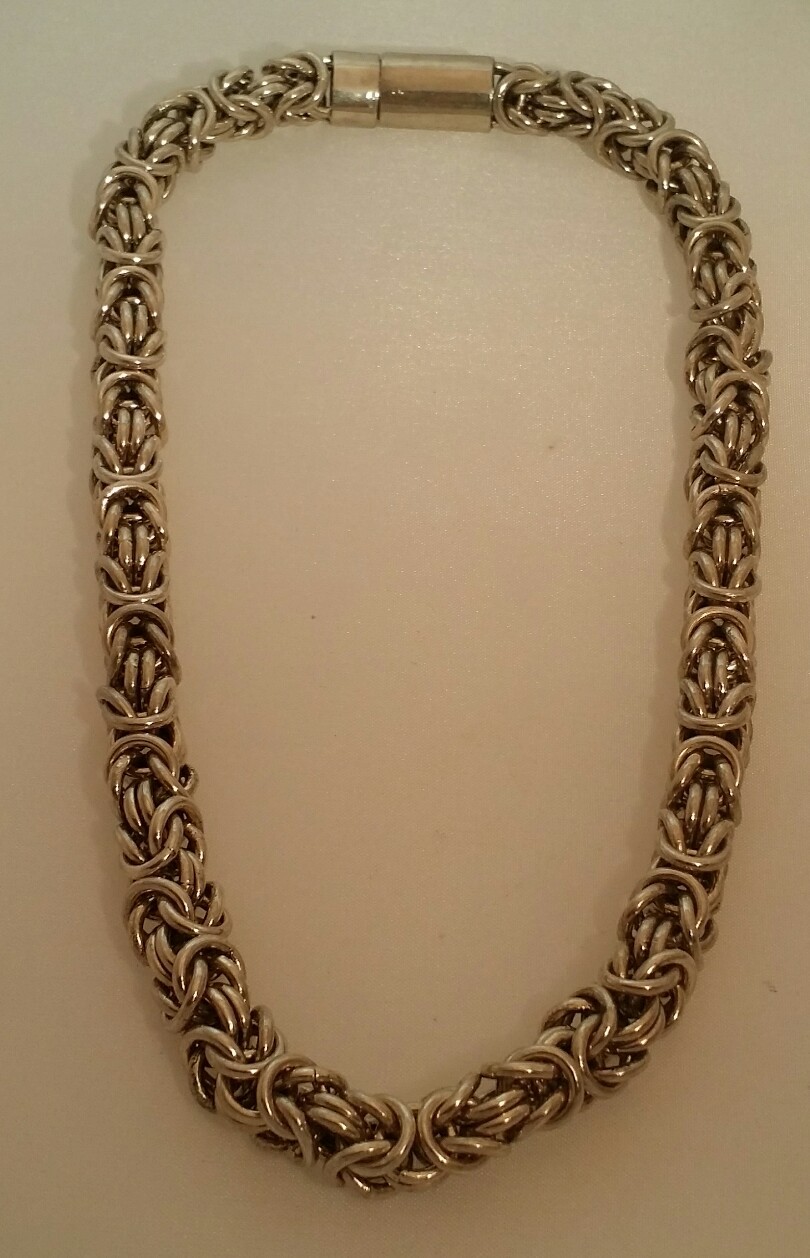 Large Handcrafted Sterling silver Box Queens Link