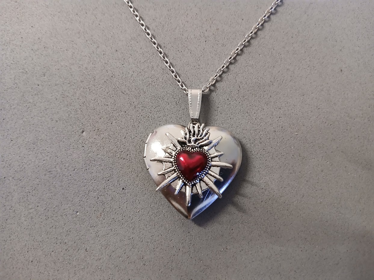 Sacred Heart Locket Necklace