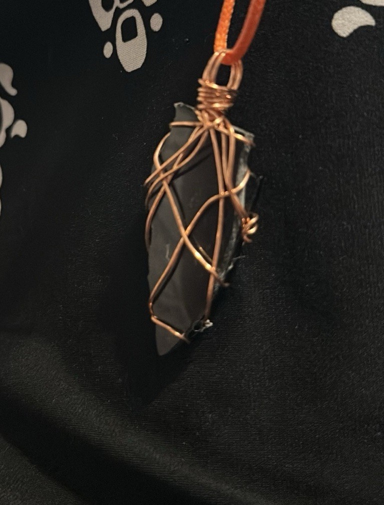 Assemblage Art Pendant Copper Wire Wrapped Original Art Hand Painted OOAK 2204 S