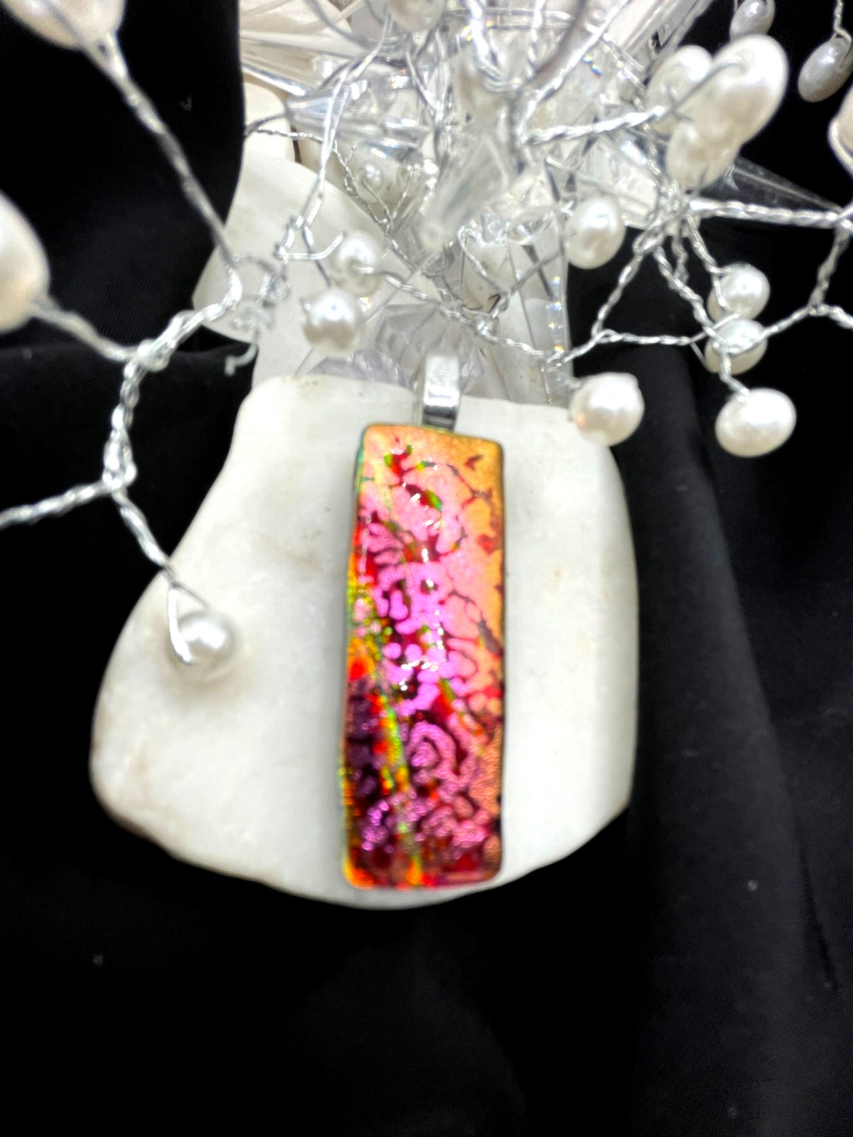 Handmade Dichroic Glass Pendant- LOVE THAT GLASS- newest glass.