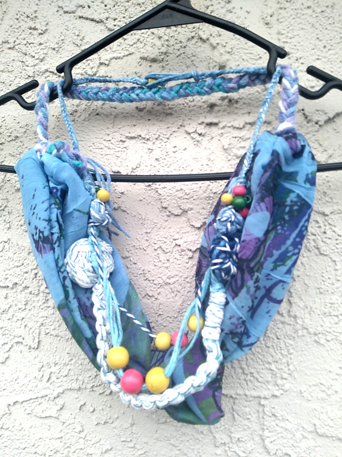 2 Women Boho Fabric Textile Scarf NECKLACE 26/30″ Boho Gypsy USA Seller New