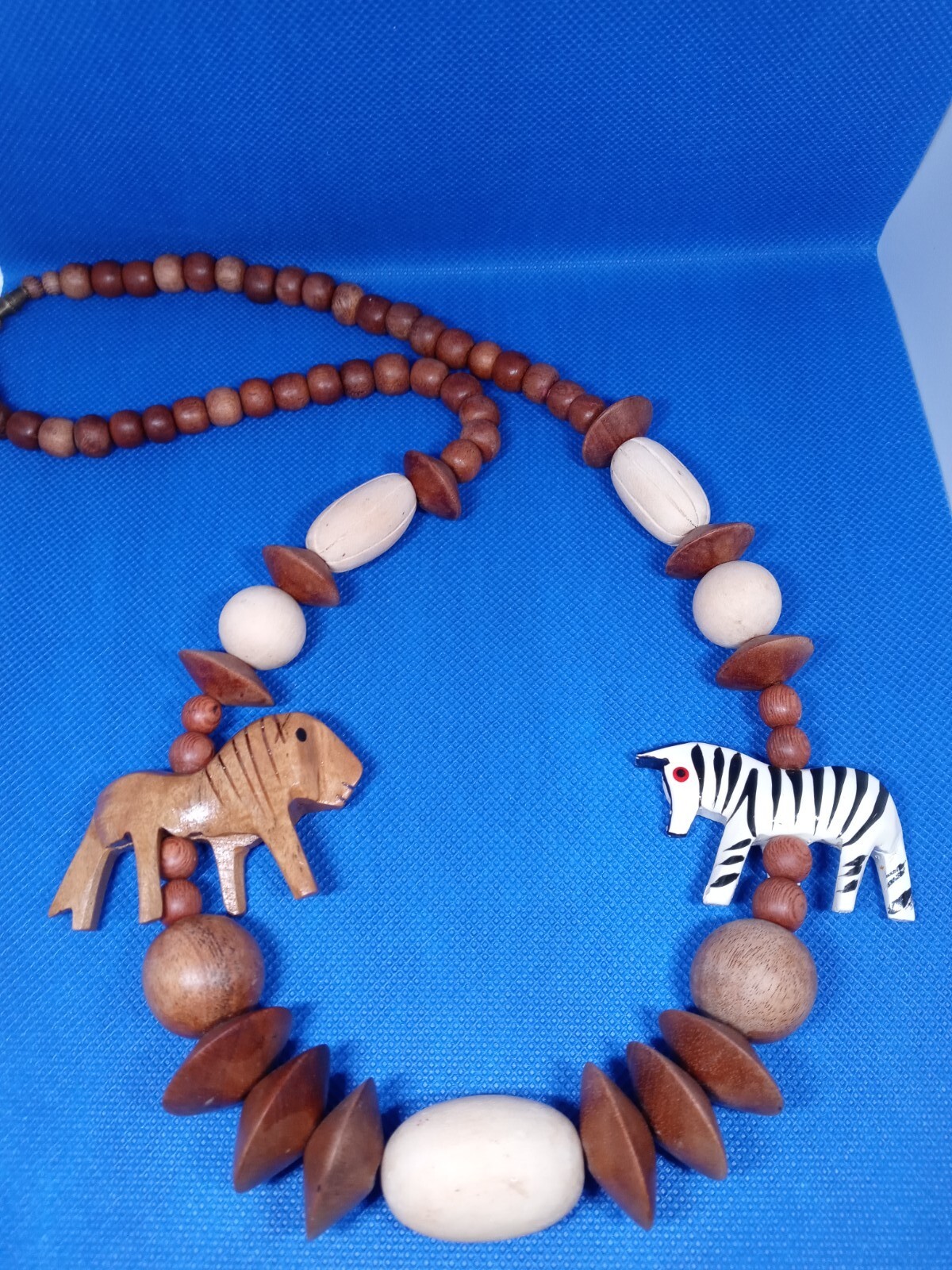 Hand Made Wood Carved African Animal necklace