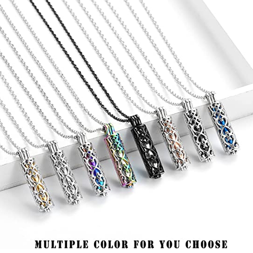 Hollow Cylinder Vial Cremation Urn Pendant Necklace Urn Ashes Cremation Keepsake