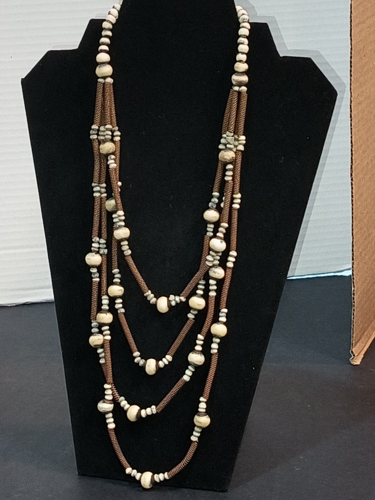 BoHo Chic OOAK Handmade Native Quadruple Strand Necklace Vintage