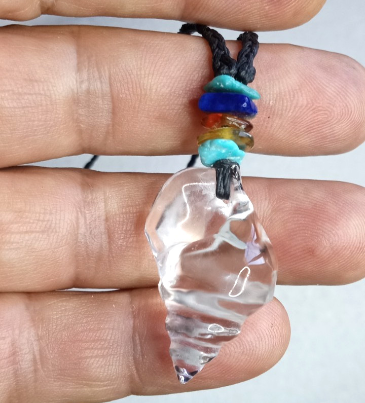 Shell natural quartz handmade with Turquoise and Lapis Lazuli beads necklace.