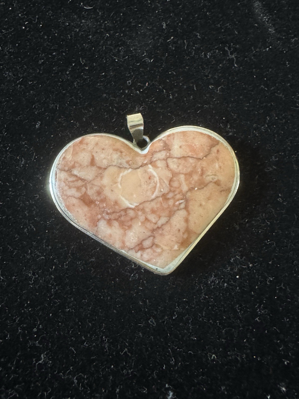 Enamel Silver Inlay Gemstone Silver Pendant Reversible Heart