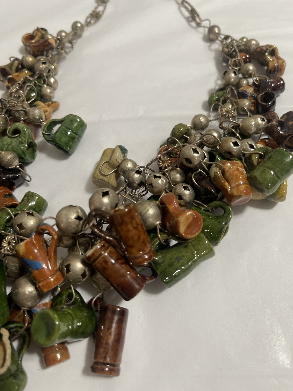 Vintage Ceramic Beer Keg Mug Necklace Collier Lenore Dame Sandra Guzman MOMA
