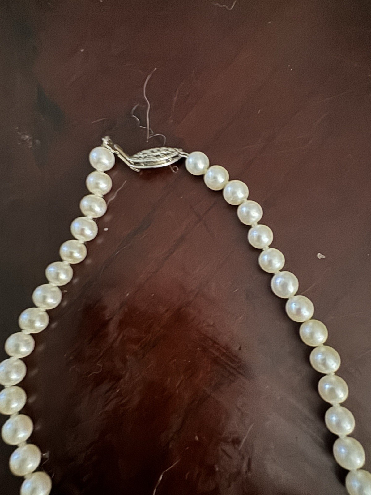 14k Two Tone Gold Plated Pearl V Drop Necklace