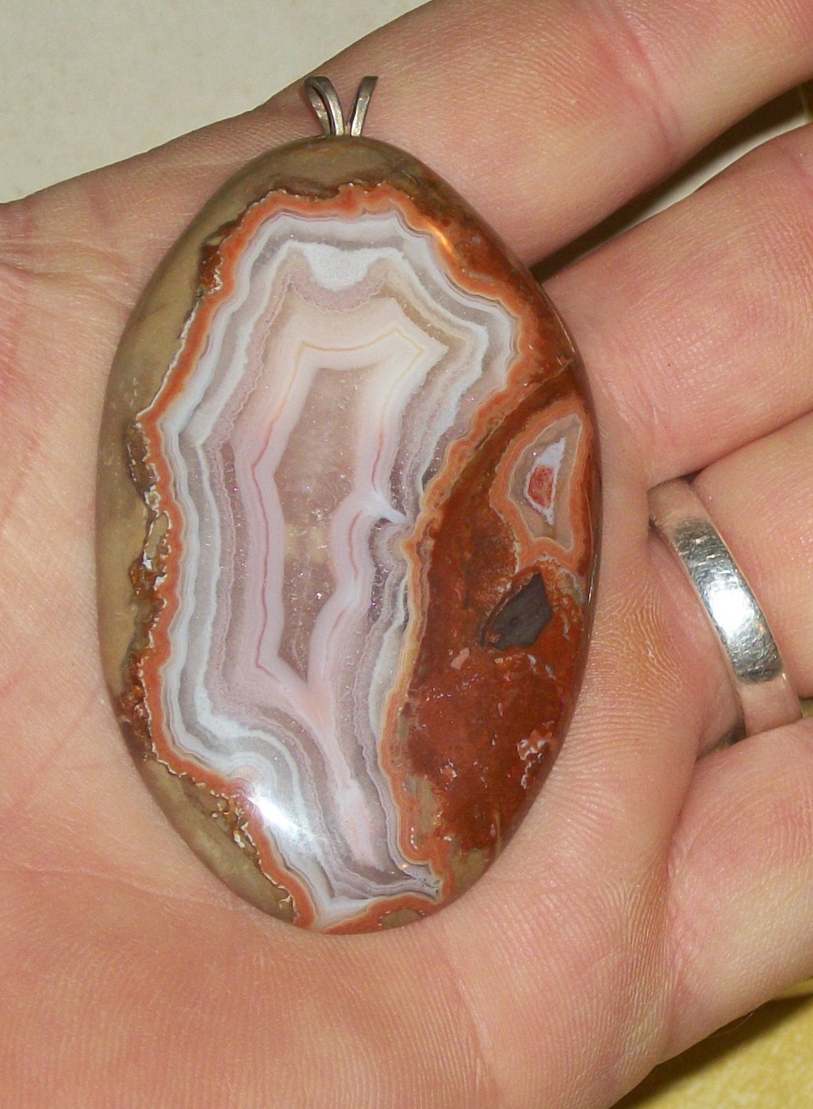 BOB HICKS RANCH OLD STOCK TEEPEE AGATE PENDANT HELLS CANYON SOUTH DAKOTA JEWELRY