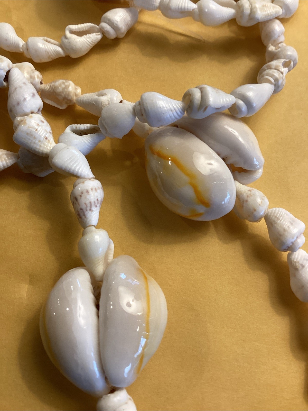36” Authentic Hawaiian Natural Cowrie Shell Necklace Beautiful