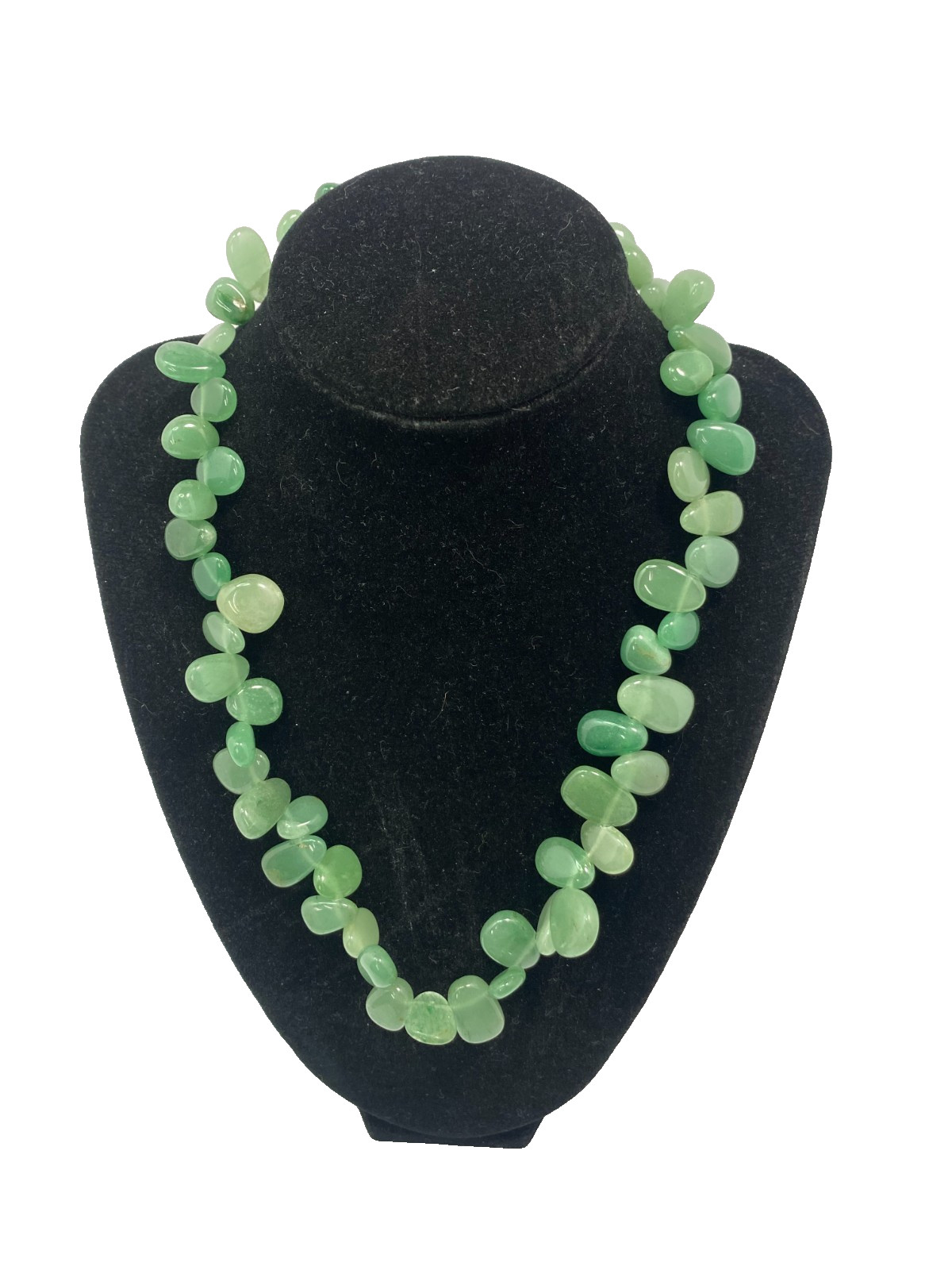 Green Aventurine Beaded Necklace Tested, Natural Stone, Sparkle Inclusions READ