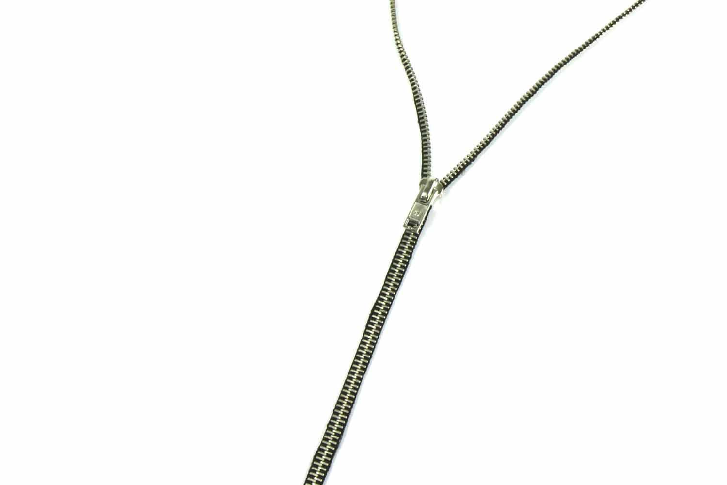 Miniblings Zipper Upcycling Necklace 80cm Unique Handmade