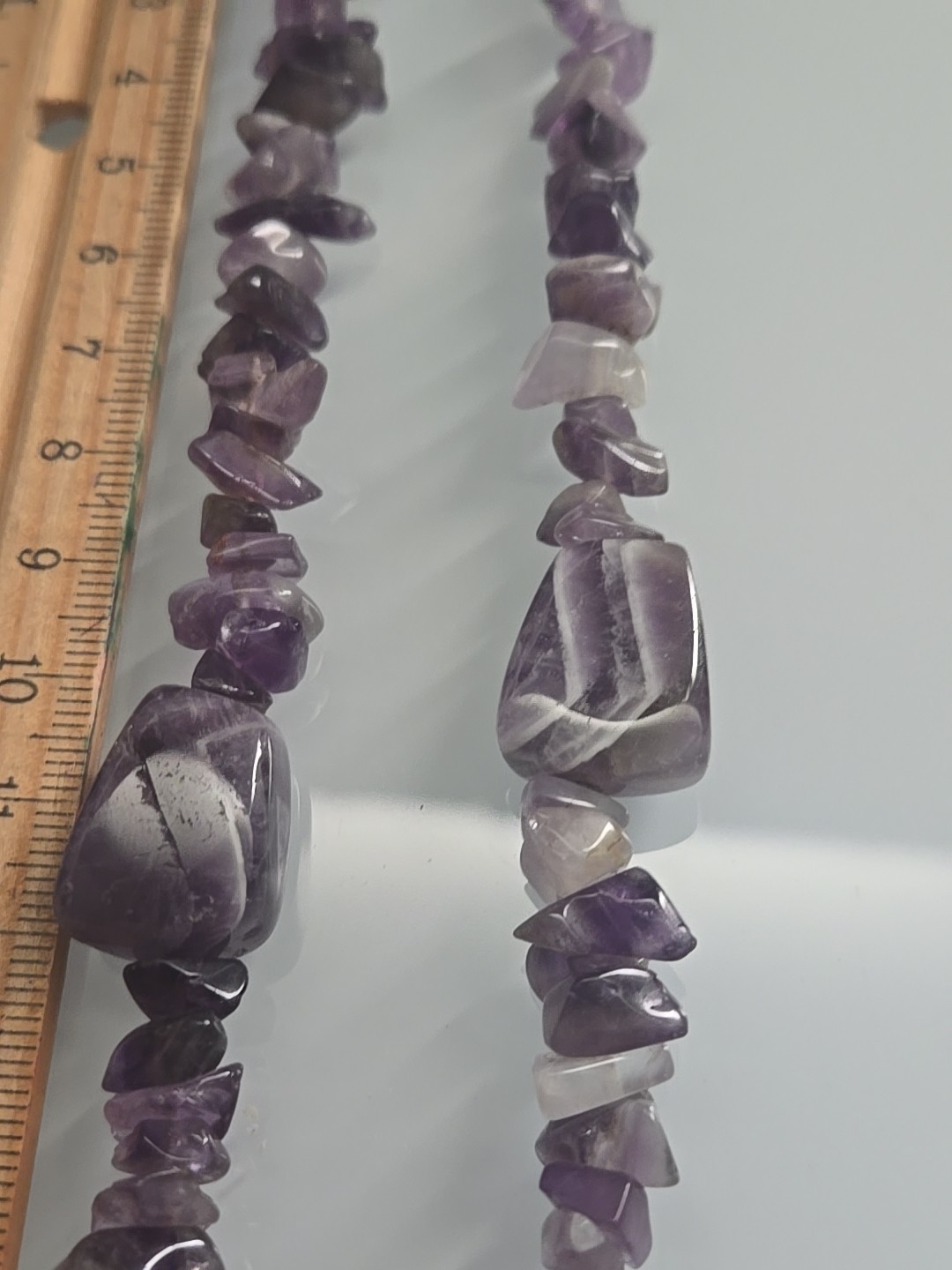24 Inch Vintage Natural Amethyst Necklace.