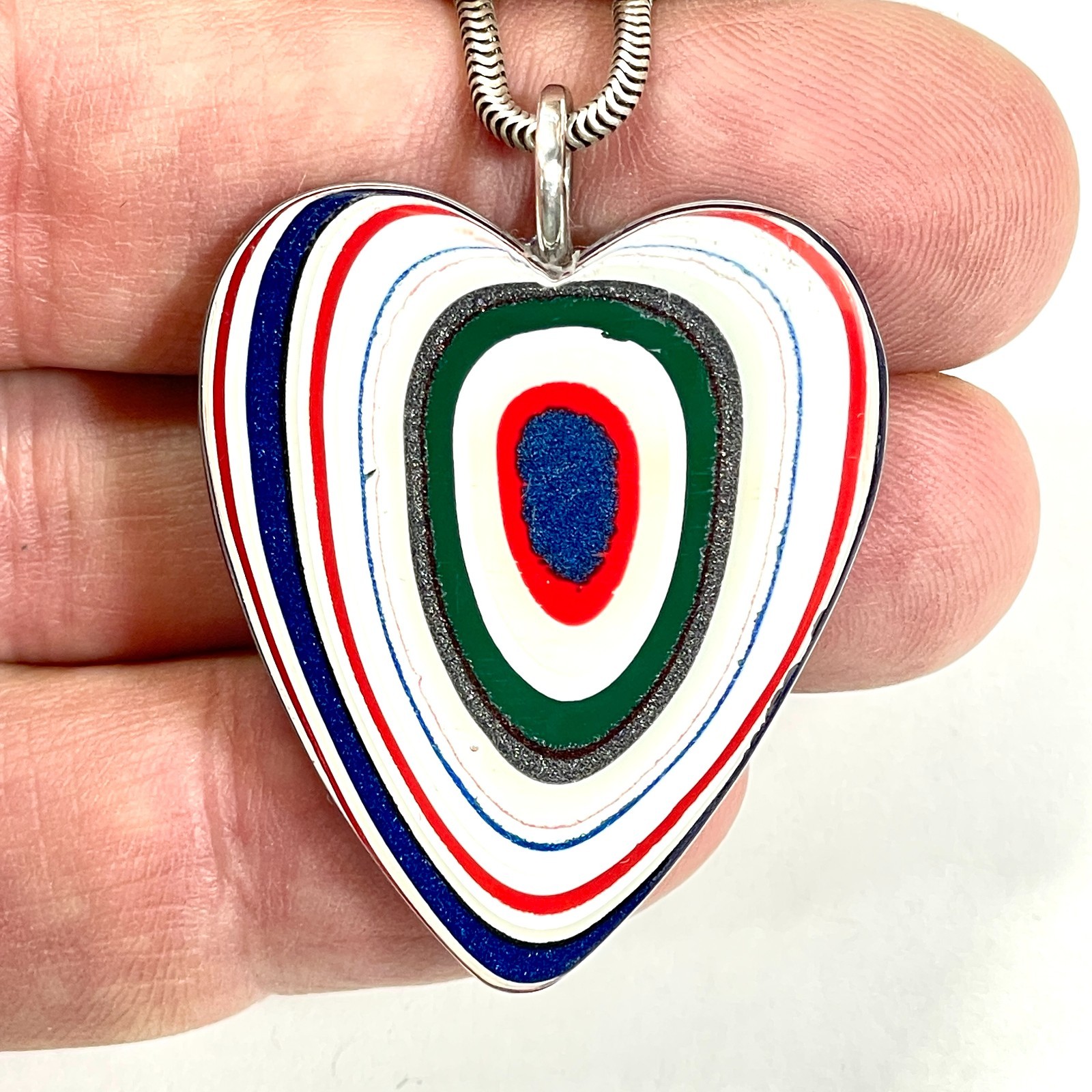 DVH Freightliner Fordite Heart Pendant Portland, OR Western Star 39x32x5mm (6726