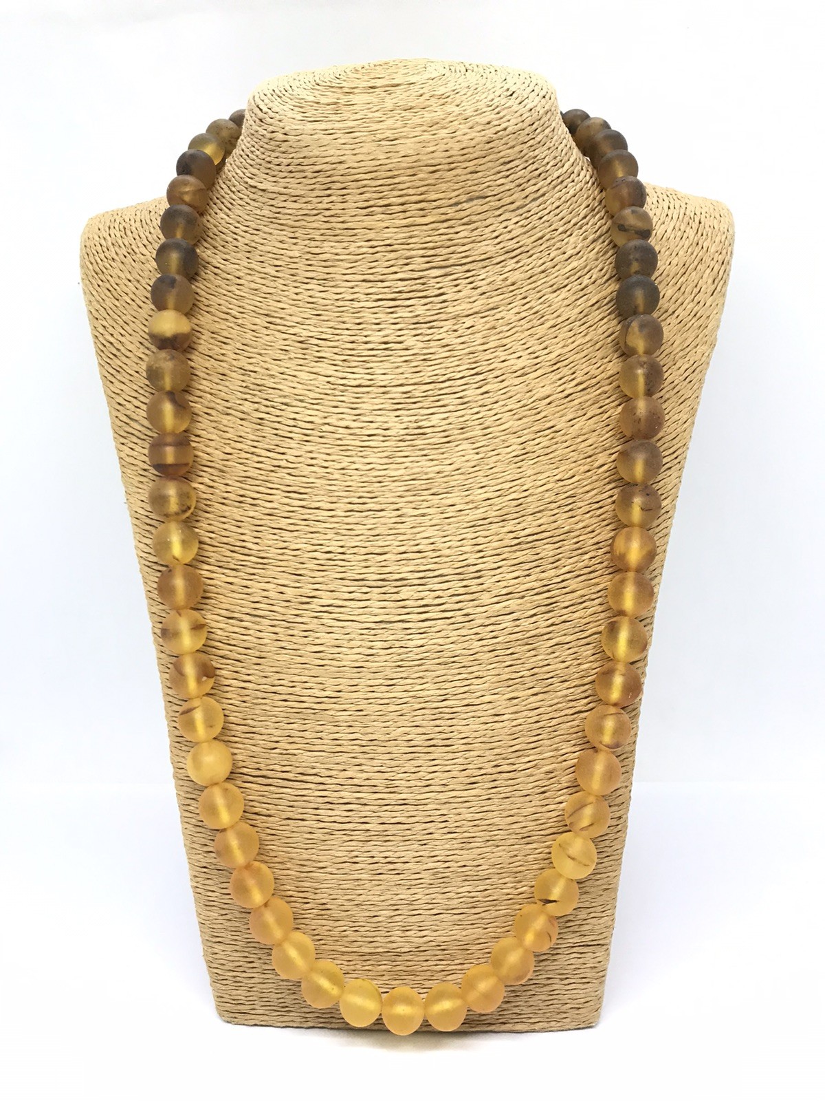 AMBER NECKLACE 70 cm 27,55″ Round Beads Untreated Healing Unpolished 54,5g 11897