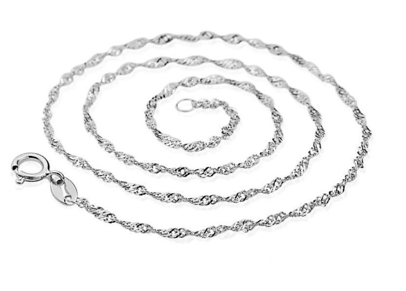 18″ Key Wedding Necklace Bridesmaid Gift Silver White Pearl CZ Pendant Box PE5