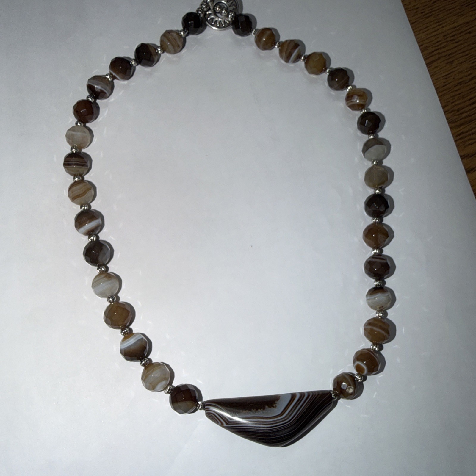Necklace Features Botswana Agate A Variety of Chalcedony Beads