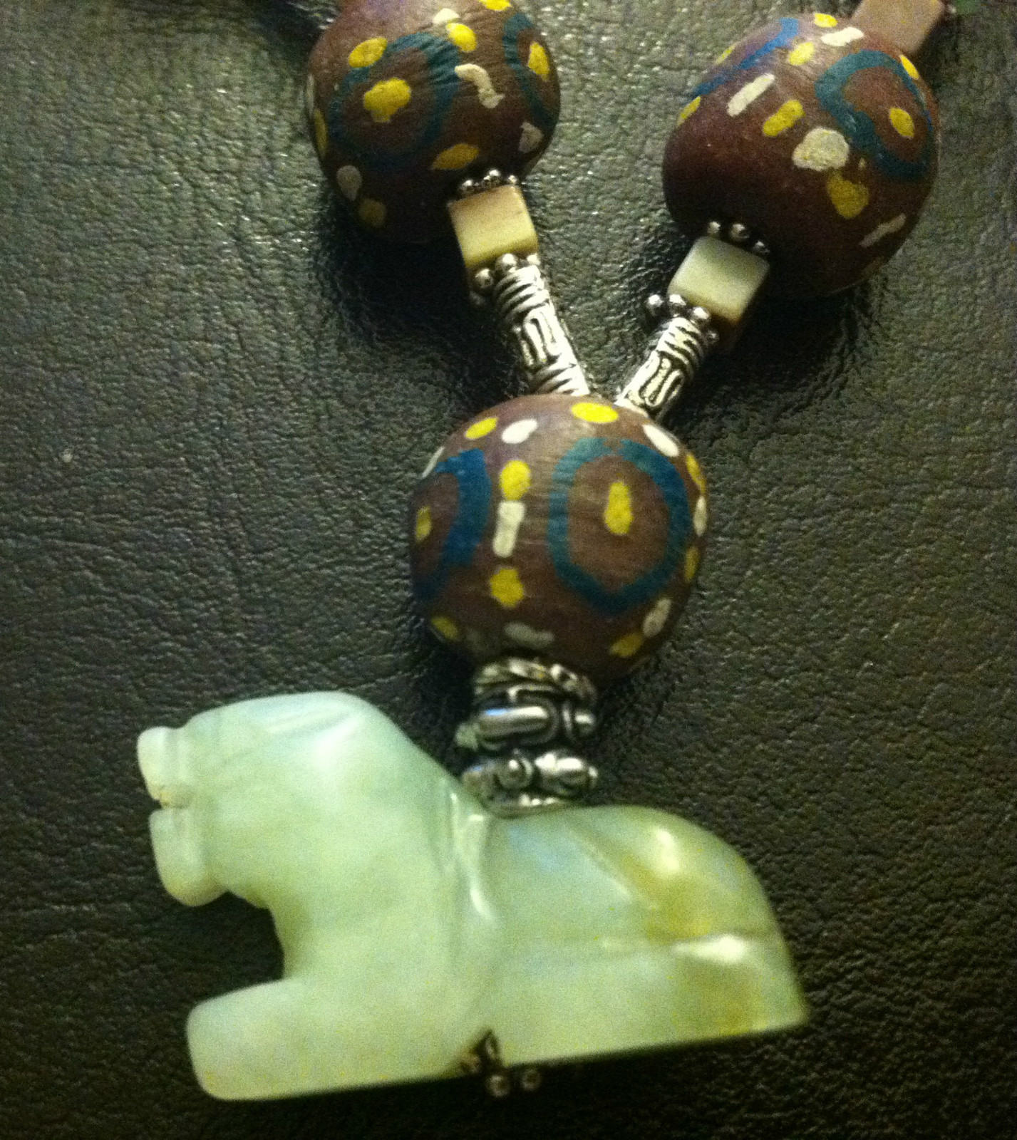 Year of the Tiger Jade & African Bead necklace celebrate you Dezigns By Zetroc