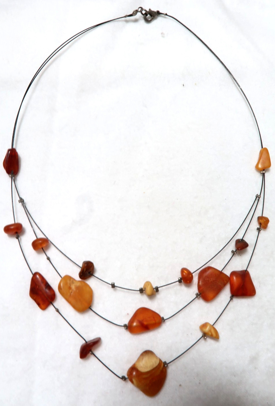 VINTAGE NATURAL HONEY, BUTTERSCOTCH COLOR BALTIC AMBER NECKLACE ~ 17.5″ LONG