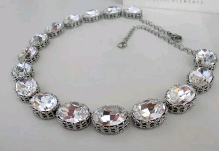 Anna Wintour Riviere Necklace Oval Crystals 13x18mm Bridgerton Jewelry
