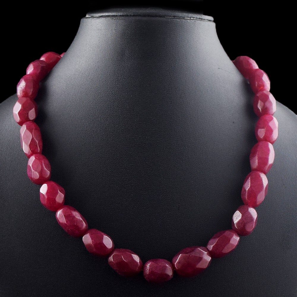 Pink Ruby Faceted 20 Inches 632 Cts Beaded Handmade Necklace Jewelry AK 48 E585