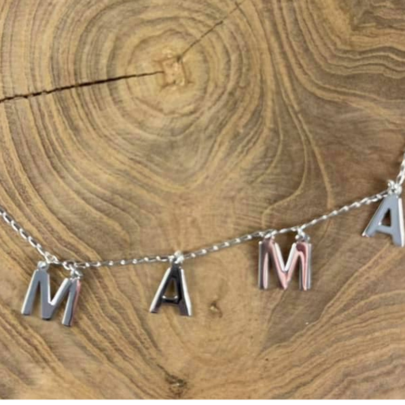 Sterling MAMA Letter Necklace