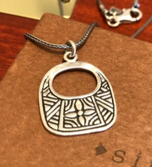 Silpada 925 Sterling Silver Hand Etched Basket Necklace Cross Hammered N1929