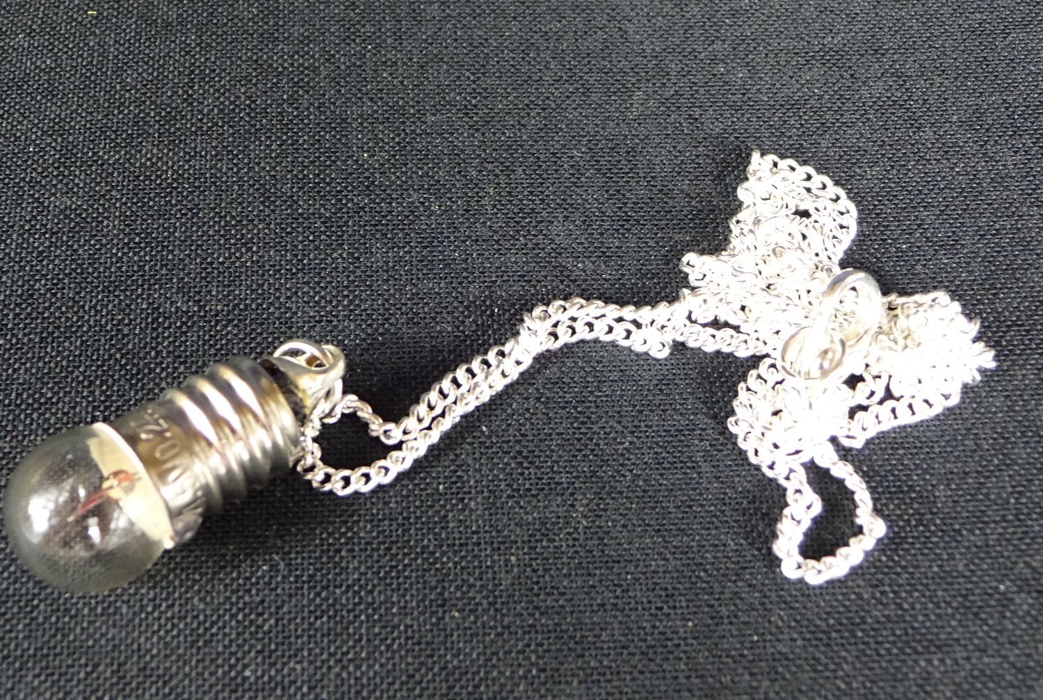 Bulb Necklace Miniblings 45cm Lamp Upcycling Mini Silver Plated