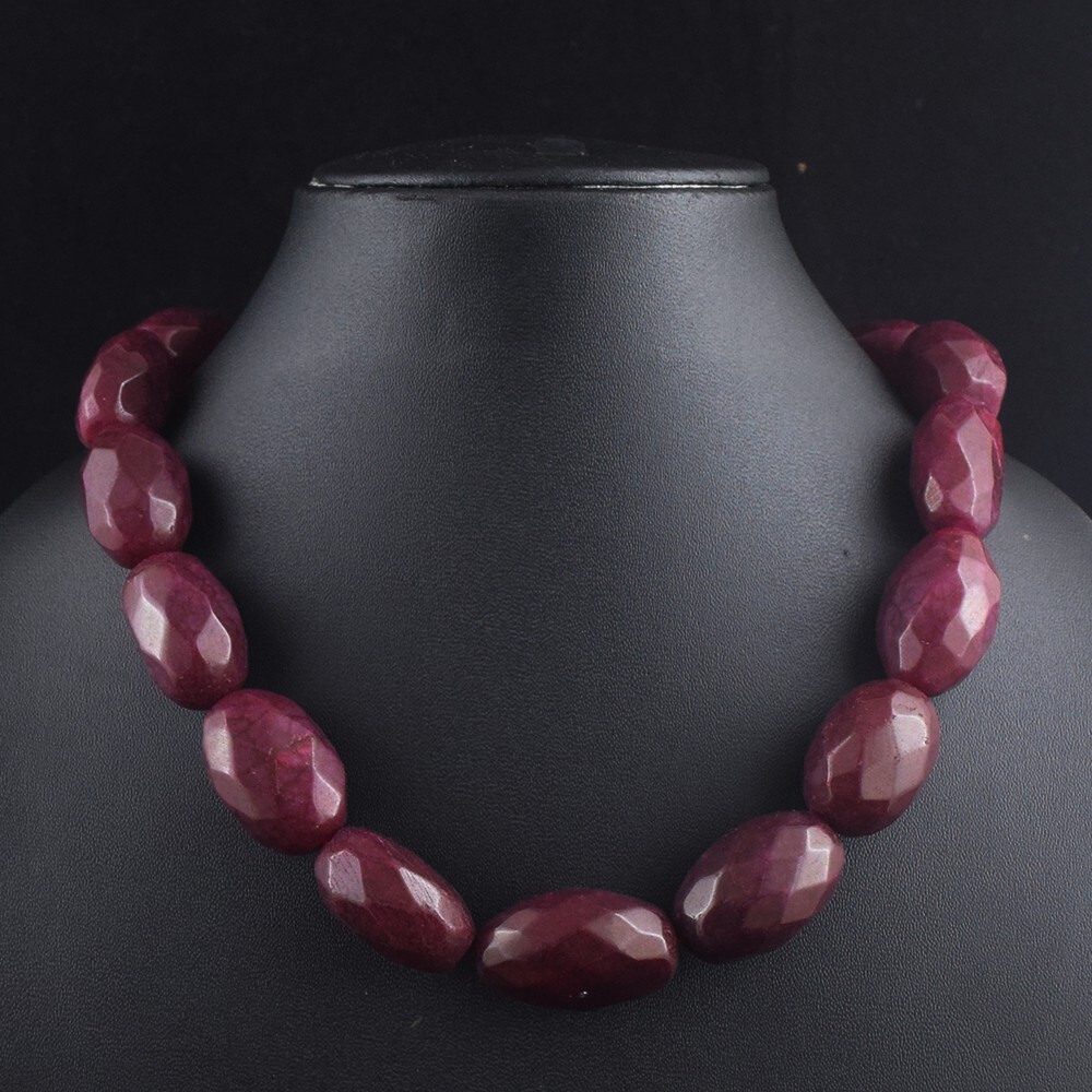 Excellent Amazing Cut Red Ruby 1000.00 Cts Beaded Necklace Jewelry VK 18 E549