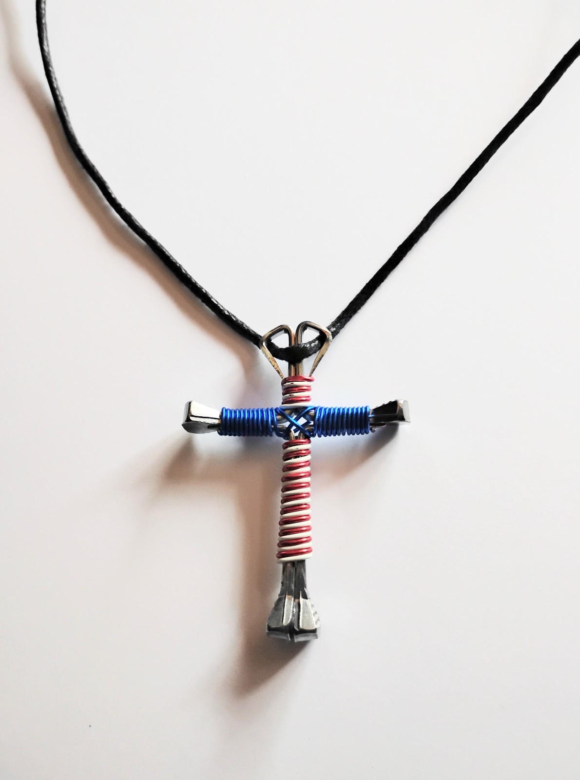 The Patriot Horseshoe Nail Cross Necklace- Western Jewelry, Made in the USA