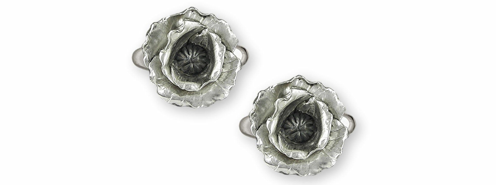 Poppy Jewelry Sterling Silver Handmade Poppy Cufflinks PP1-CL