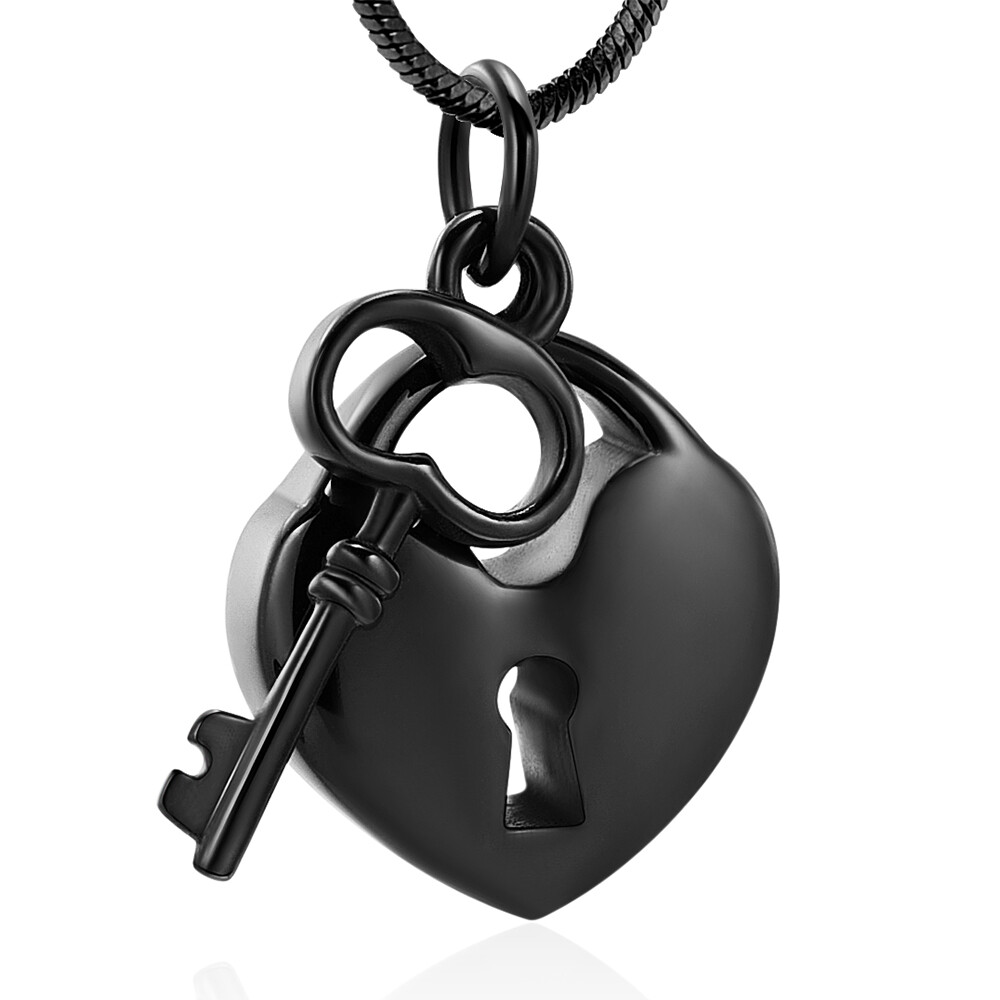 Heart Shape Padlock Cremation Jewelry for Ashes Urn Necklace Memorial Punk Lock