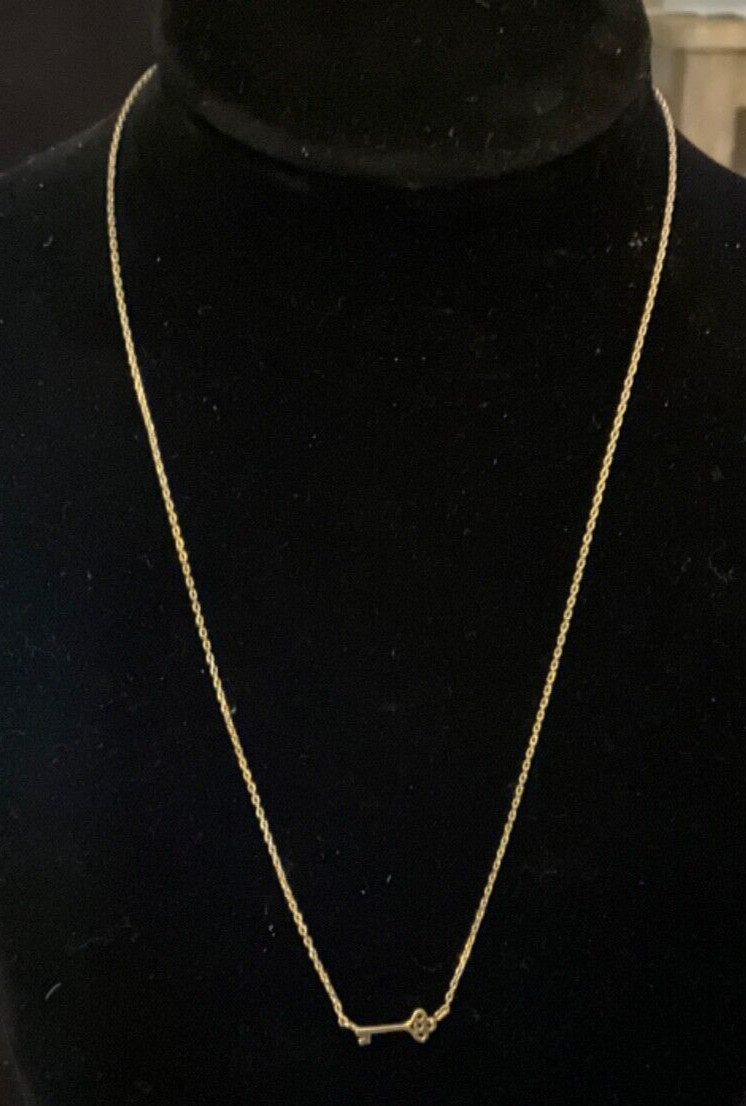 Gold Plate “KEY” pendant necklace. 16”