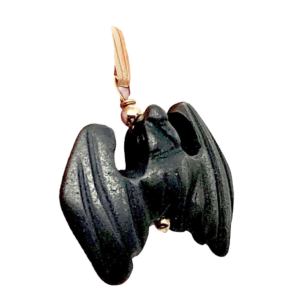 Hematite Bat Pendant Necklace | Semi Precious Stone Jewelry | 14kgf Pendant |