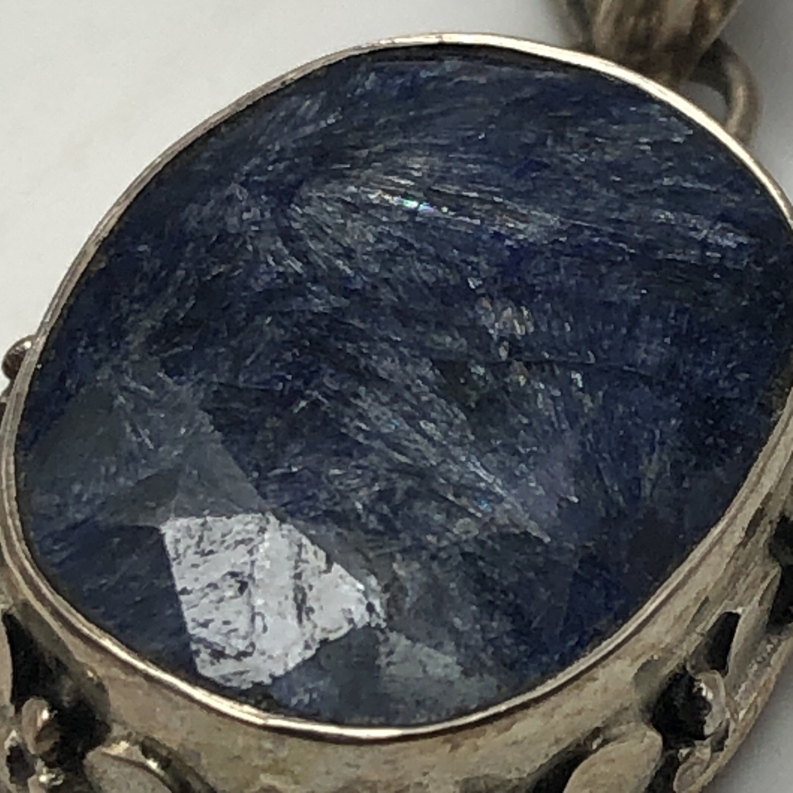 Blue Kyanite Stone Pendant In A Hand Crafted Sterling Silver Setting