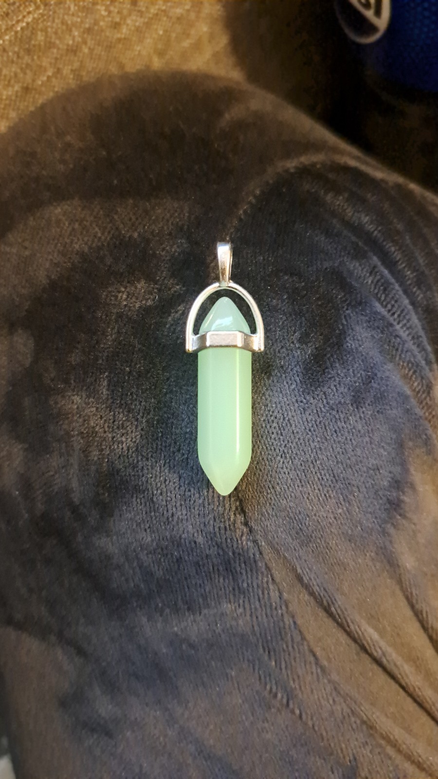 Green Aventurine Crystal Hexagonal Point Pendant Necklace Reiki Chakra Healing