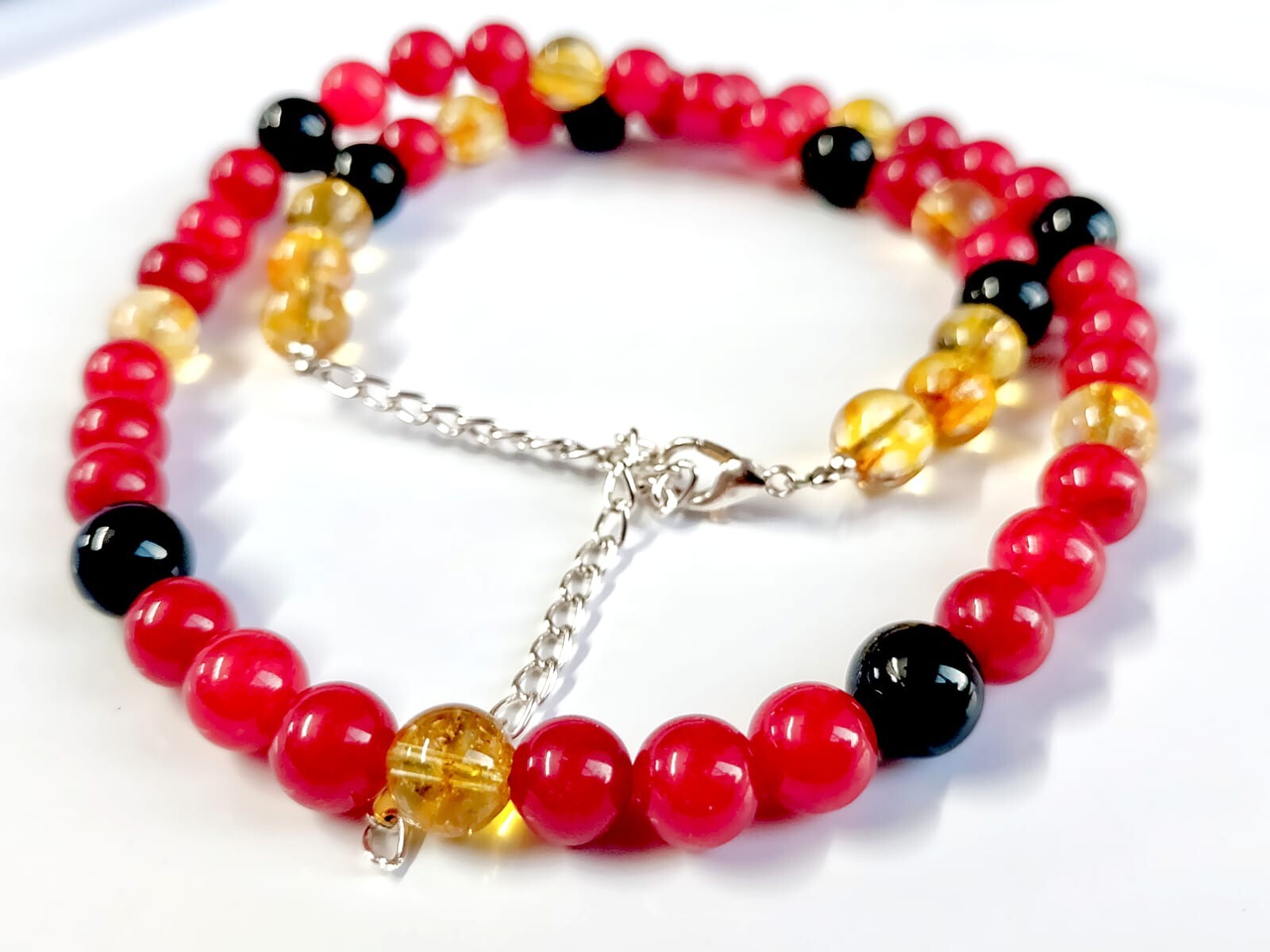 Natural Multi Gem Stones Round Beads Necklace For Women , Gift For Mom , Nk-001