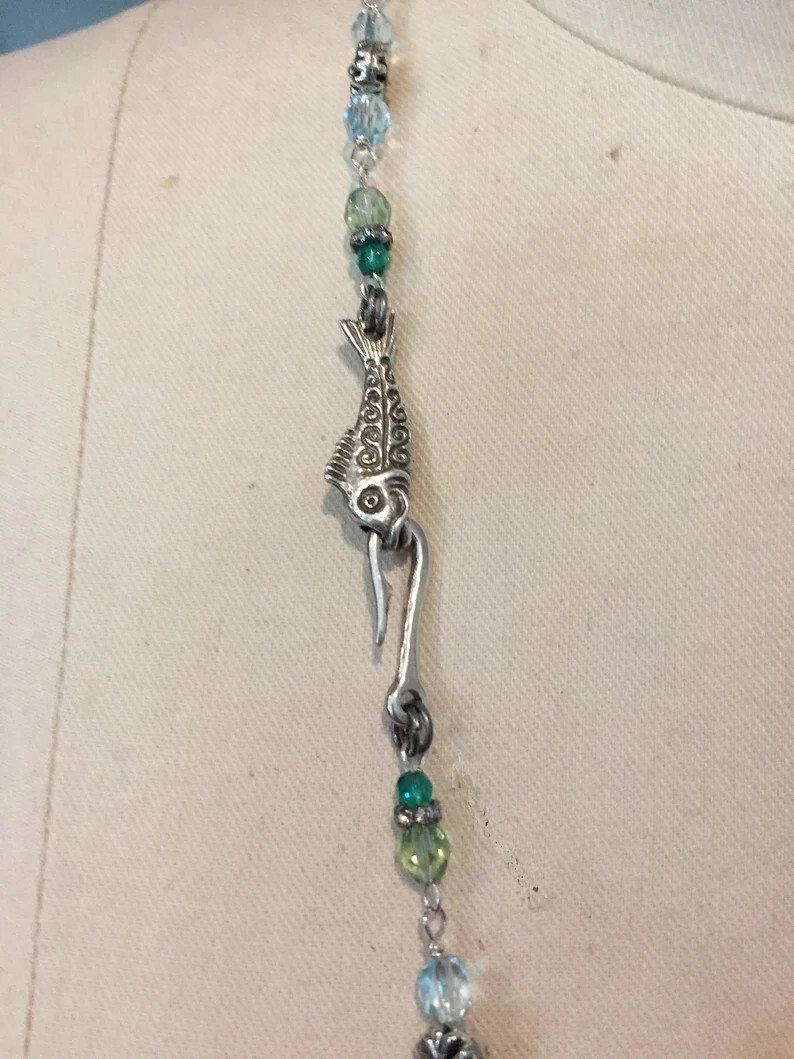 Necklace: “SEA MAID’S TREASURE” (Assemblage Jewelry) One of A Kind, New!
