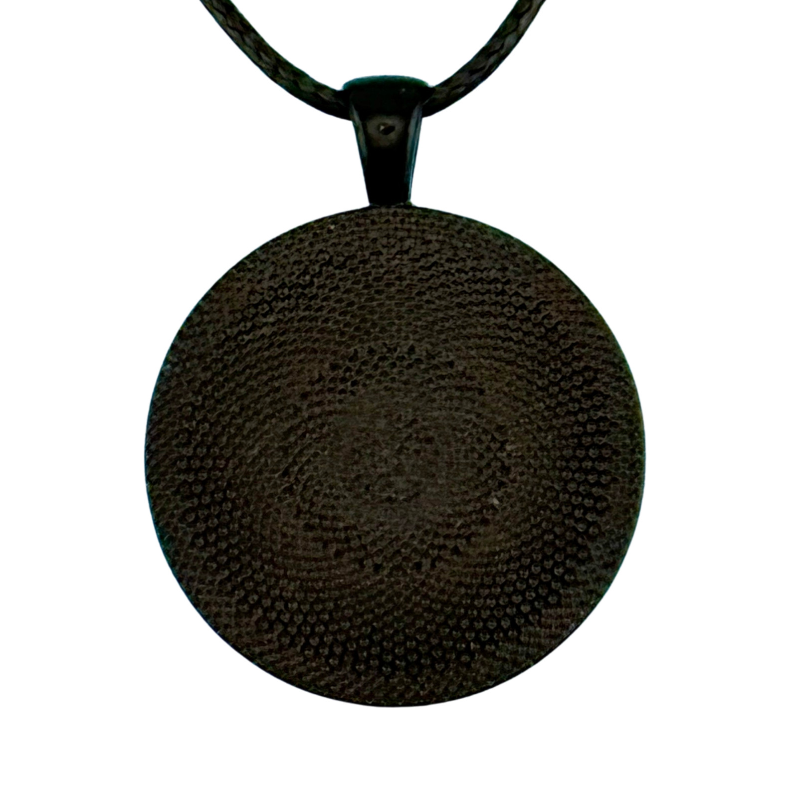 Pendant Necklace Handmade “Sunrise Sky” Black Bezel & Tray 30mm Black Cord