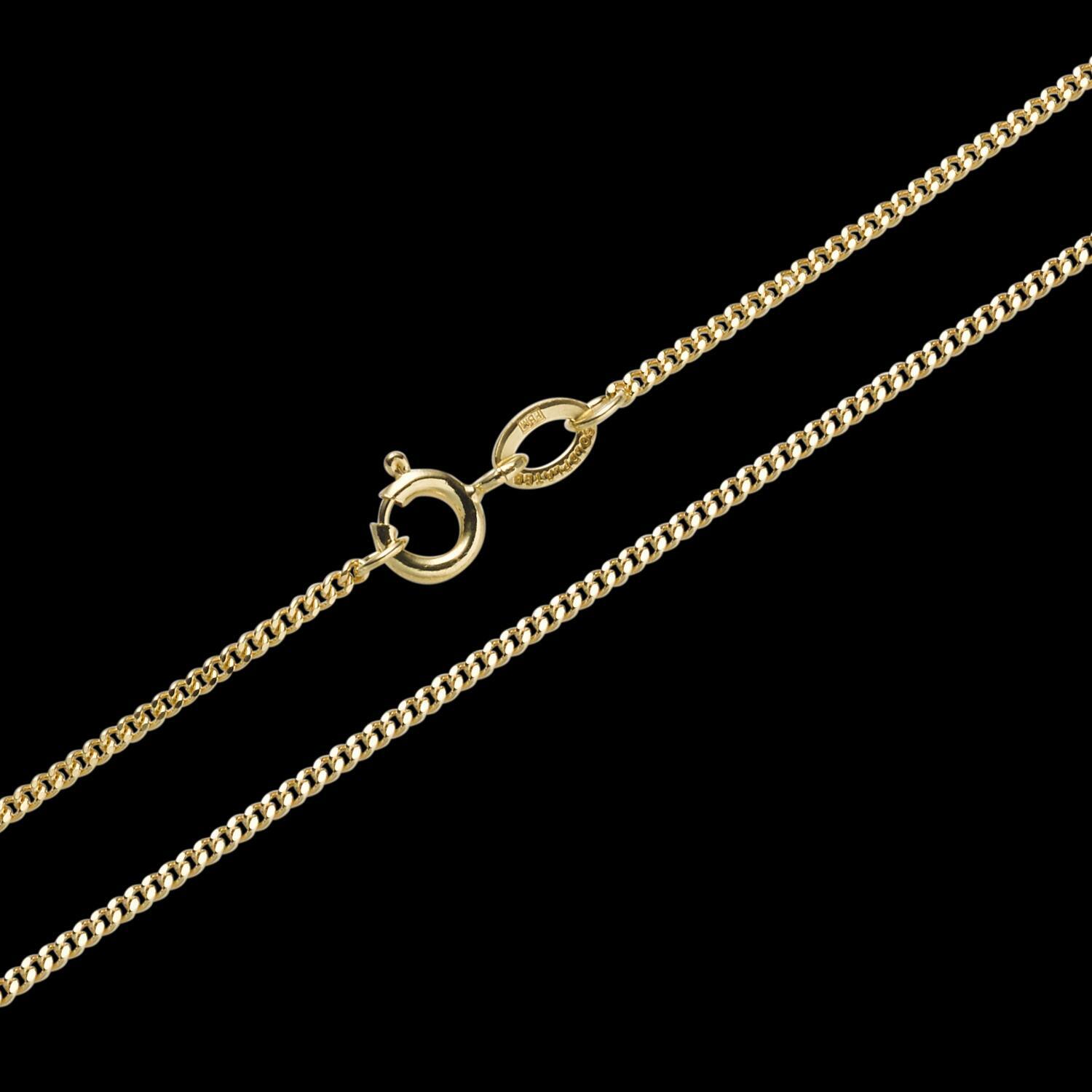 Chain Panzer Chain Gold Plated 1.4 mm 24 Karat Yellow Gold Women Men K2691