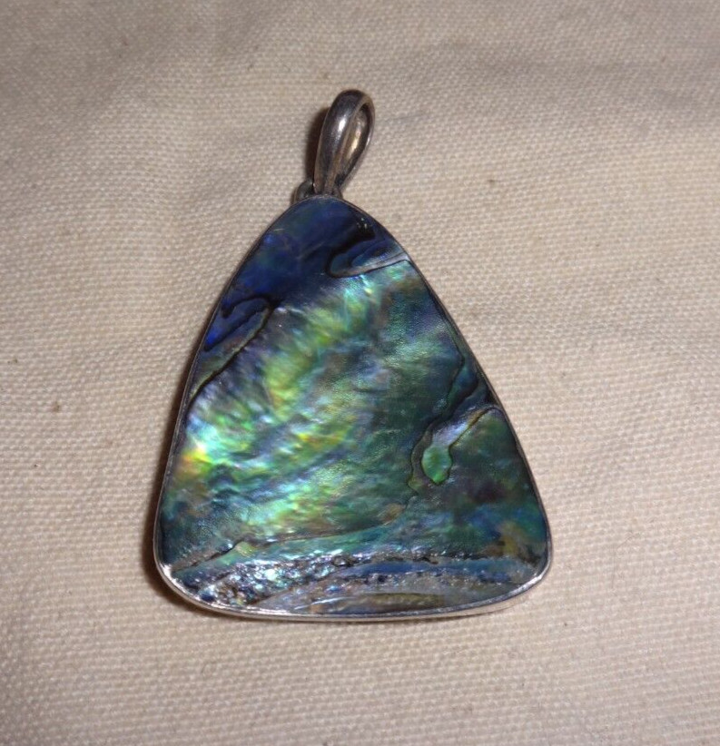 Marta Howell Sterling Silver Paua Abalone Pendent Trillion