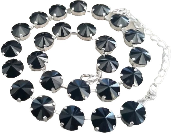 Black Tennis Necklace Anna Wintour Crystal Choker – Rivoli Jewelry Gifts