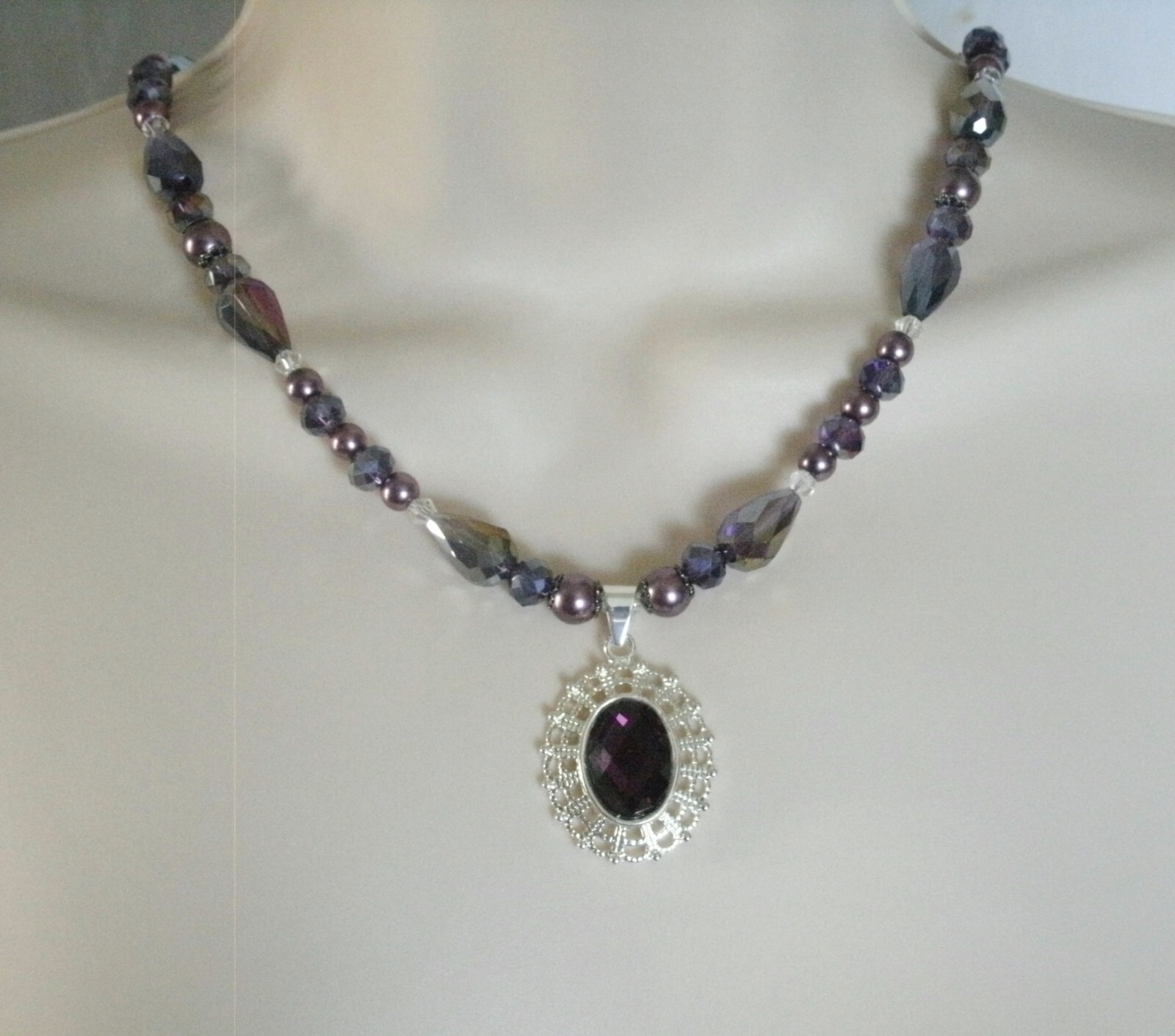 Purple Art Deco Victorian Art Nouveau Renaissance Wedding Edwardian Necklace