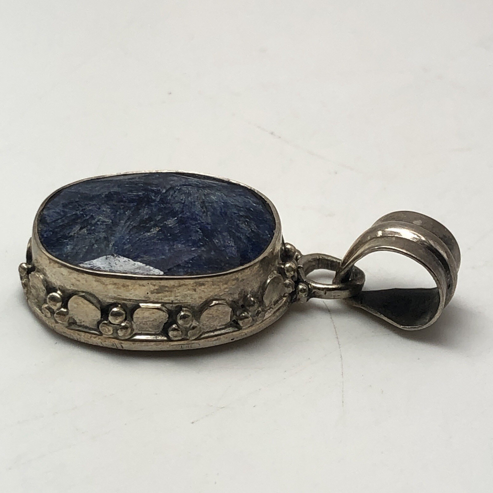 Blue Kyanite Stone Pendant In A Hand Crafted Sterling Silver Setting