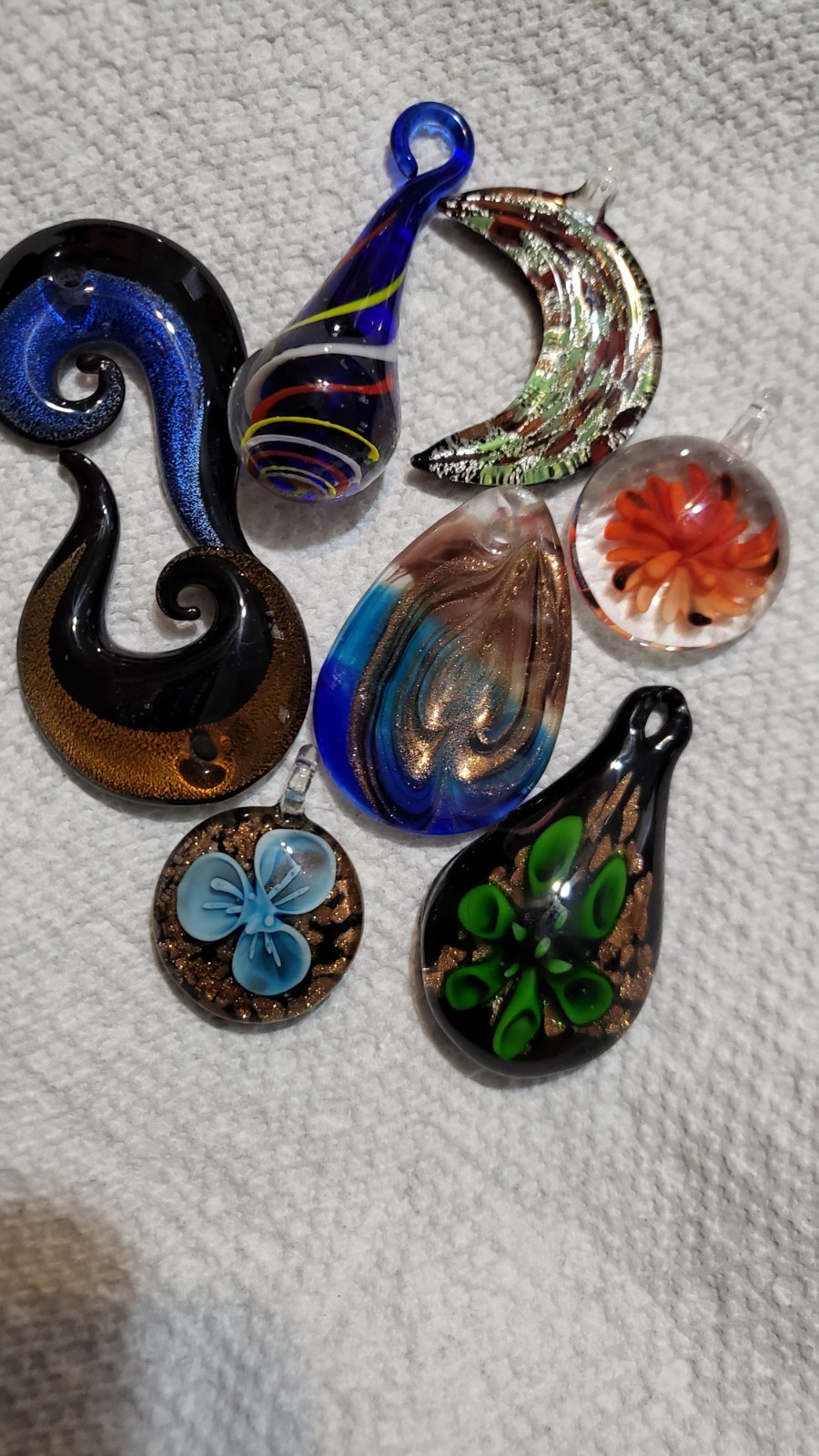 Hand Blown Artisan Lampwork Art Glass Pendants