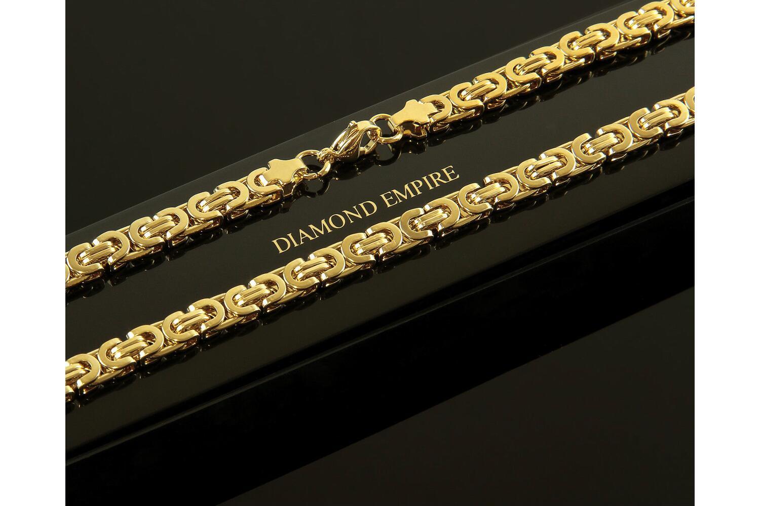 Chain Gold Men King Chain 6 mm Curb Chain 24 Karat Gold Plated RRP:189€ K1902