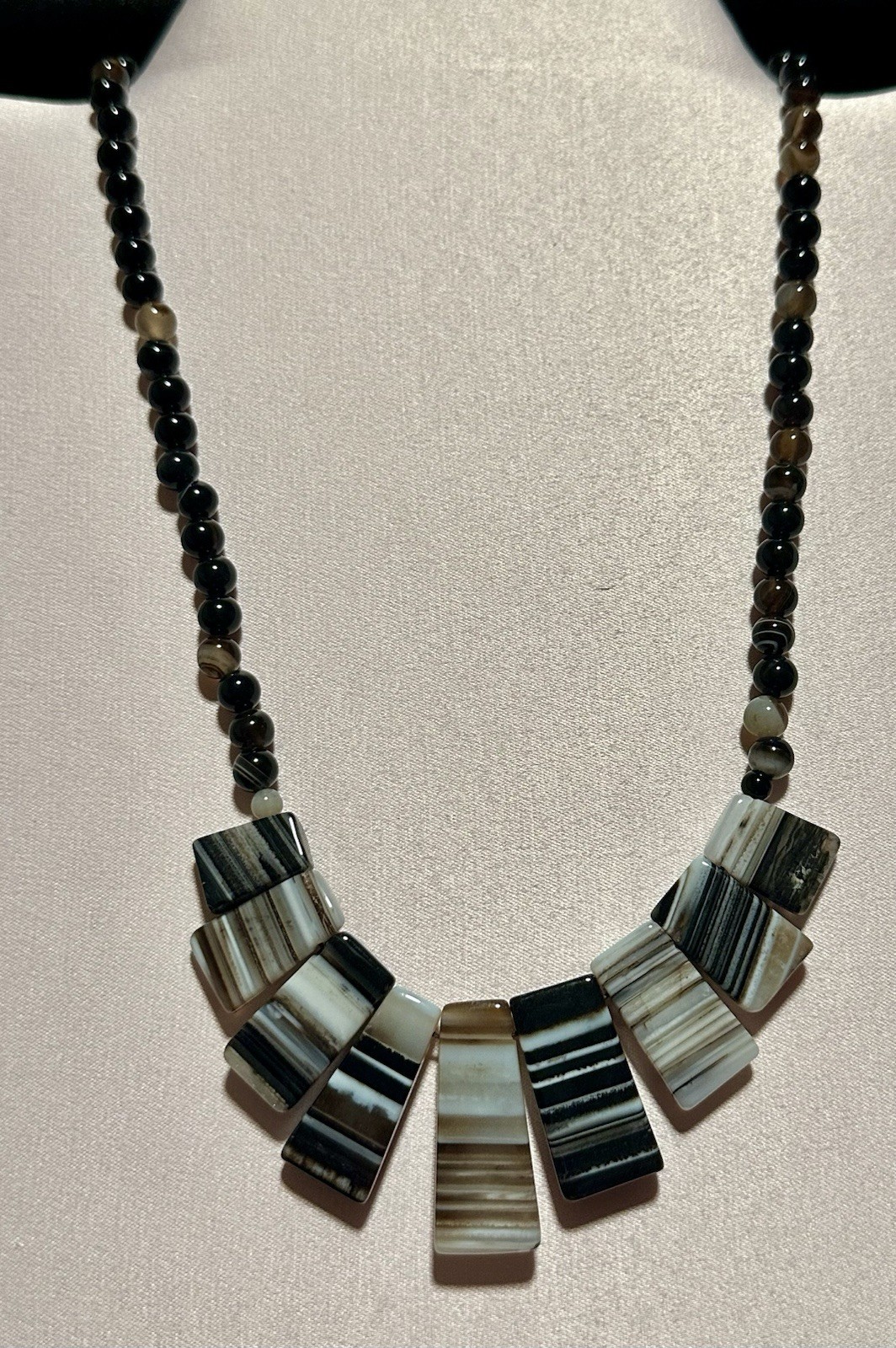 Natural Botswana Striped Agate Necklace NWOT