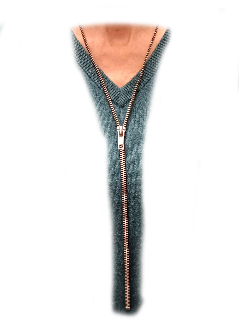 Miniblings Zipper Upcycling Necklace 80cm Unique Handmade